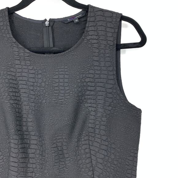 Tara Jarmon Dress Women's Size 38 US S Snake Embossed Sheath Solid Black - Picture 3 of 6
